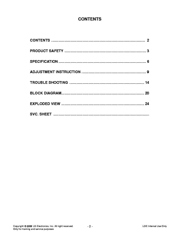 LG 32LU25[-UA] CHASSIS LA85D service manual (2nd page)